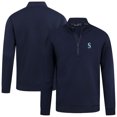 thumbnail image 1 of Men's Levelwear Navy Seattle Mariners Cushion Insignia 2.0 Quarter-Zip Pullover, 1 of 3
