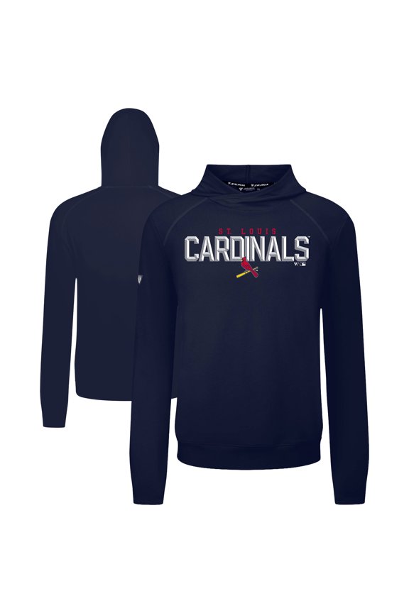 Men's Levelwear Navy St. Louis Cardinals Mandate Carve Tri-Blend Hoodie