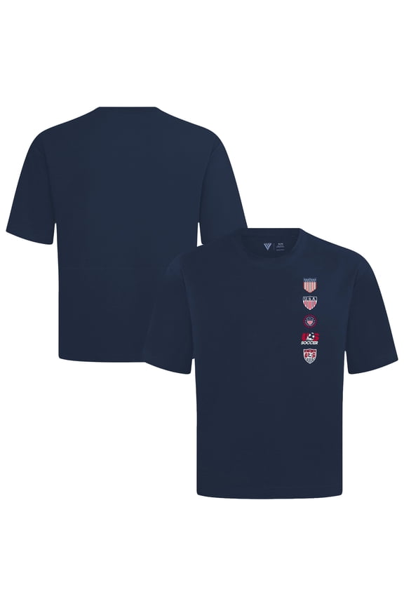 Men's Levelwear Navy USMNT Luxe Signature Knit Timeline T-Shirt