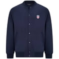 thumbnail image 1 of Men's Levelwear Navy USMNT Luxe Signature Tri-Blend Bomber Jacket with 3-D Patch, 1 of 1