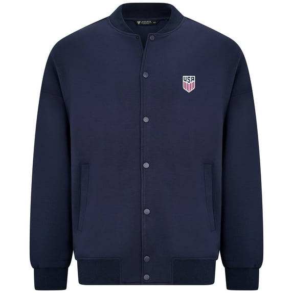 Men's Levelwear Navy USMNT Luxe Signature Tri-Blend Bomber Jacket with 3-D Patch