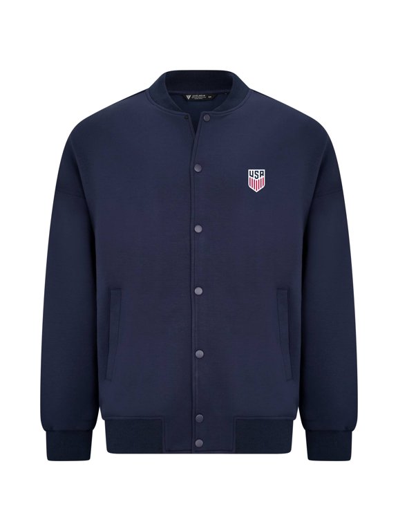 Men's Levelwear Navy USMNT Luxe Signature Tri-Blend Bomber Jacket with 3-D Patch
