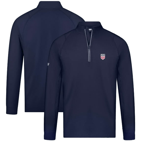 Men's Levelwear Navy USMNT Theory Quarter-Zip Pullover