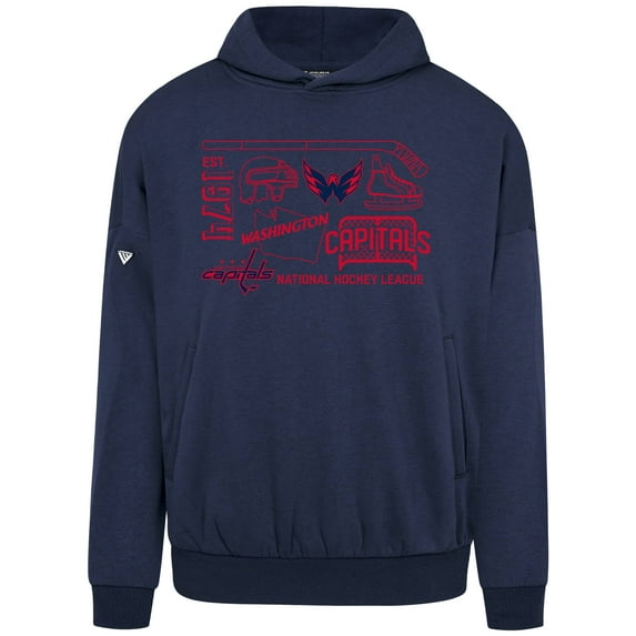 Men's Levelwear Navy Washington Capitals Contact Campaign Pullover Hoodie