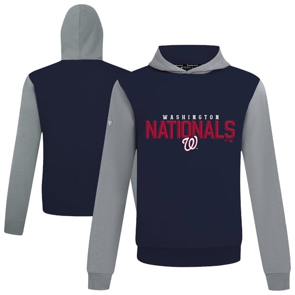 Men's Levelwear Navy Washington Nationals Throwback Carve Ultimate Hoodie