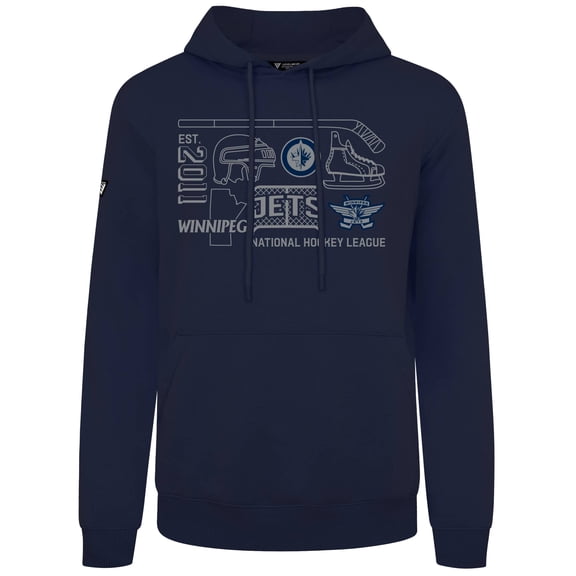 Men's Levelwear  Navy Winnipeg Jets Podium Campaign Pullover Hoodie