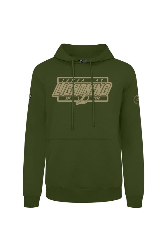 Men's Levelwear Olive Tampa Bay Lightning Podium Pullover Hoodie