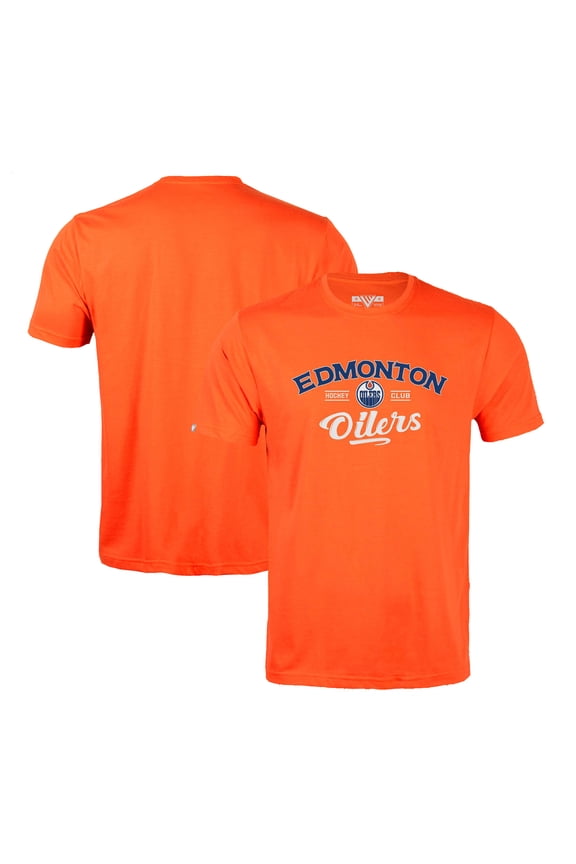 Men's Levelwear Orange Edmonton Oilers Richmond Ice Wall T-Shirt