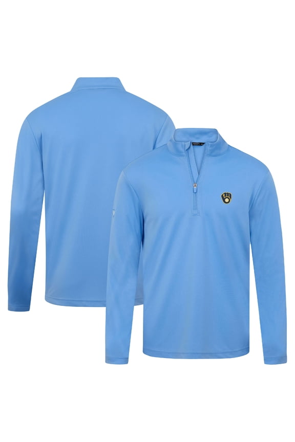 Men's Levelwear Powder Blue Milwaukee Brewers Heron Insignia 2.0 Quarter-Zip Jacket