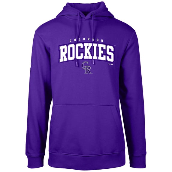 Men's Levelwear Purple Colorado Rockies Podium Team Arch Pullover Hoodie