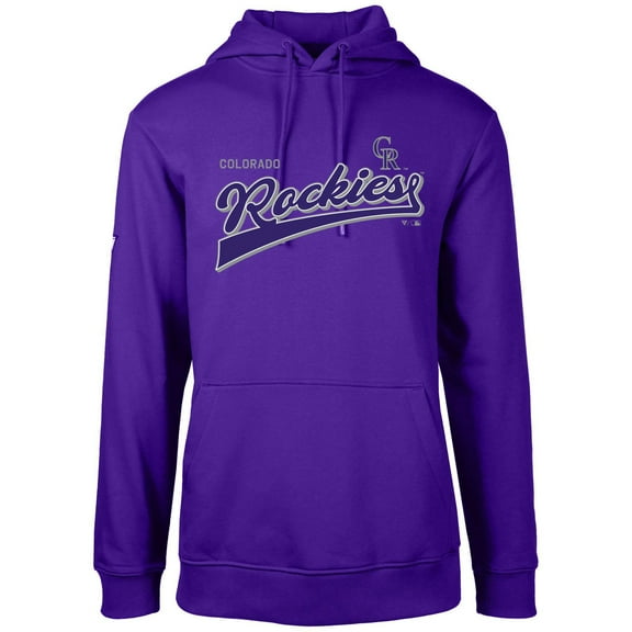 Men's Levelwear Purple Colorado Rockies Podium Vintage Team 2.0 Pullover Hoodie