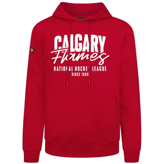 Men's Levelwear  Red Calgary Flames Podium Response Pullover Hoodie