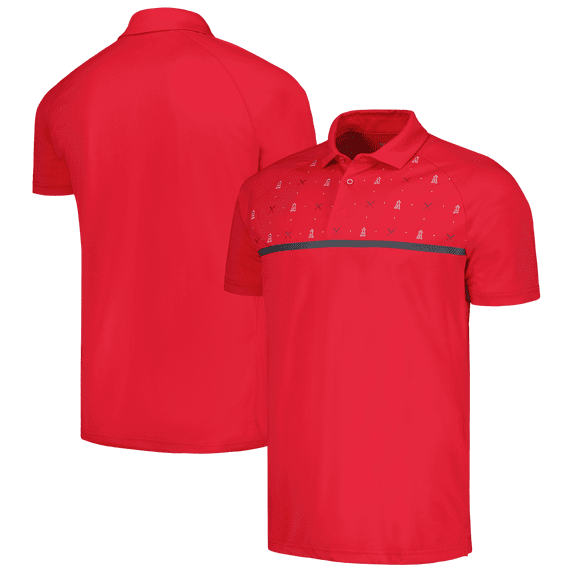 Men's Levelwear Red Los Angeles Angels Sector Batter Up Raglan Polo