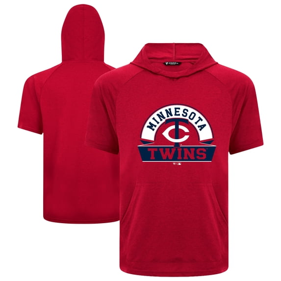 Men's Levelwear Red Minnesota Twins Phase Banner Arch Hoodie T-Shirt