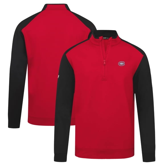 Men's Levelwear Red Montreal Canadiens Bayou Insignia Core Quarter-Zip Pullover Top