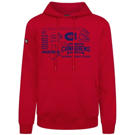 Men's Levelwear Red Montreal Canadiens Podium Campaign Pullover Hoodie