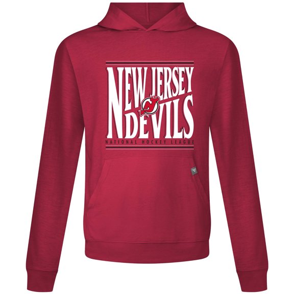 Men's Levelwear Red New Jersey Devils Relay Powerhouse Pullover Hoodie