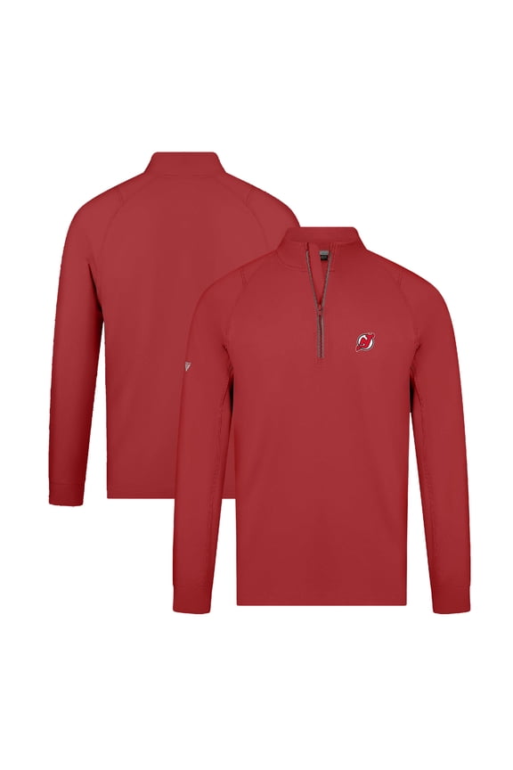 Men's Levelwear Red New Jersey Devils Theory Insignia Core Quarter-Zip Pullover Top
