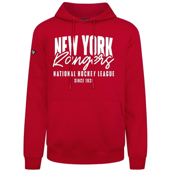 Men's Levelwear Red New York Rangers Podium Response Pullover Hoodie