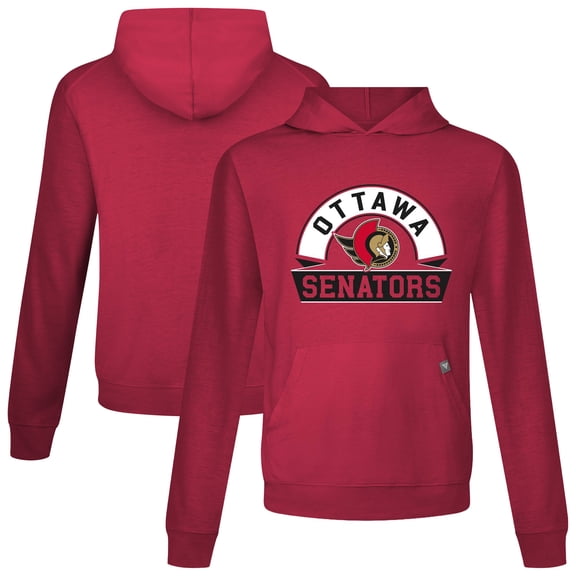 Men's Levelwear Red Ottawa Senators Relay Banner Arch Pullover Hoodie