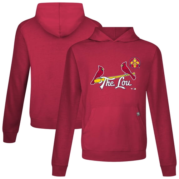 Men's Levelwear Red St. Louis Cardinals City Connect Relay Core Logo Pullover Hoodie