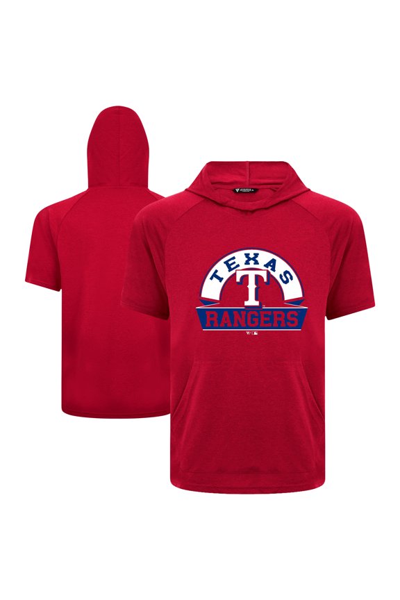 Men's Levelwear Red Texas Rangers Phase Banner Arch Hoodie T-Shirt