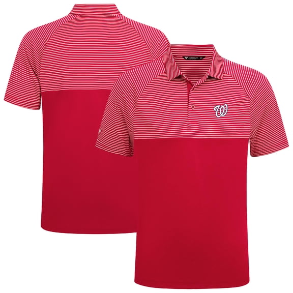 Men's Levelwear Red Washington Nationals Classic Stripes Insignia 2.0 Polo