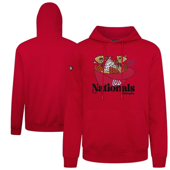 Men's-Levelwear Red Washington Nationals Podium Ballpark Food Pullover Hoodie