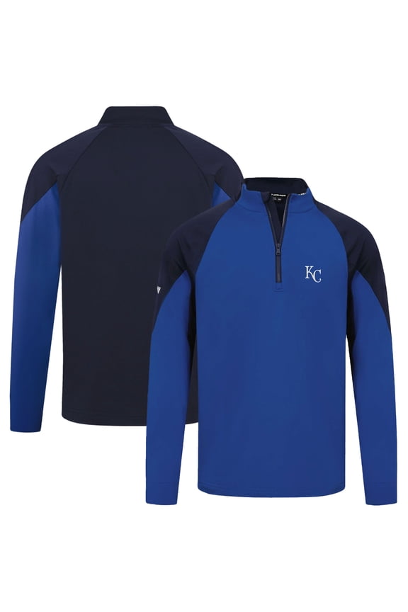 Men's Levelwear Royal Kansas City Royals Cadet Insignia 2.0 Raglan Quarter-Zip Jacket