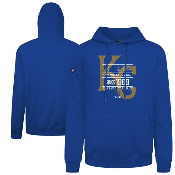 Men's-Levelwear  Royal Kansas City Royals Distressed Podium Acumen Pullover Hoodie