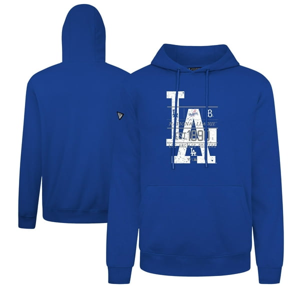 Men's-Levelwear  Royal Los Angeles Dodgers Distressed Podium Acumen Pullover Hoodie