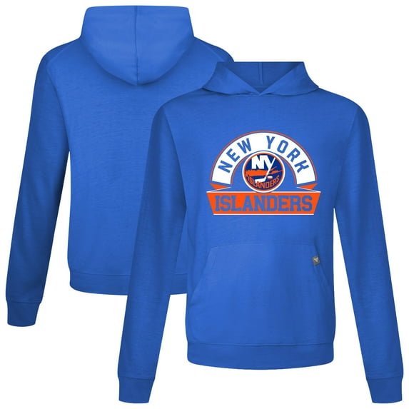 Men's Levelwear Royal New York Islanders Relay Banner Arch Pullover Hoodie