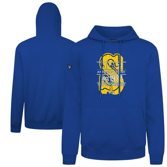 Men's-Levelwear Royal Seattle Mariners Distressed Podium Acumen Pullover Hoodie