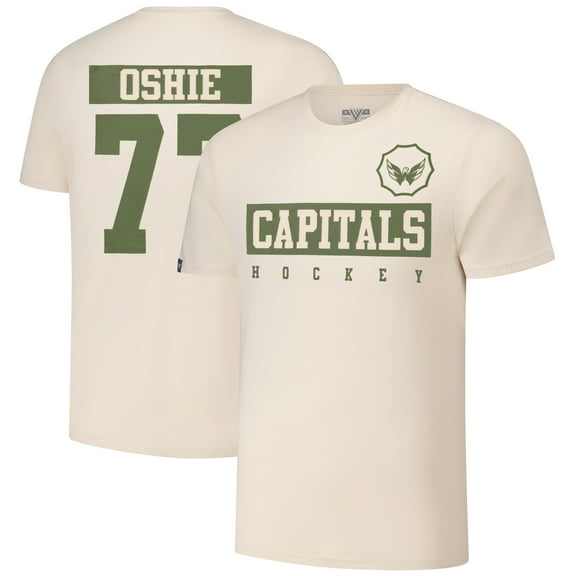Men's Levelwear TJ Oshie Khaki Washington Capitals 2024 NHL Military Appreciation Richmond Delta Player Name & Number