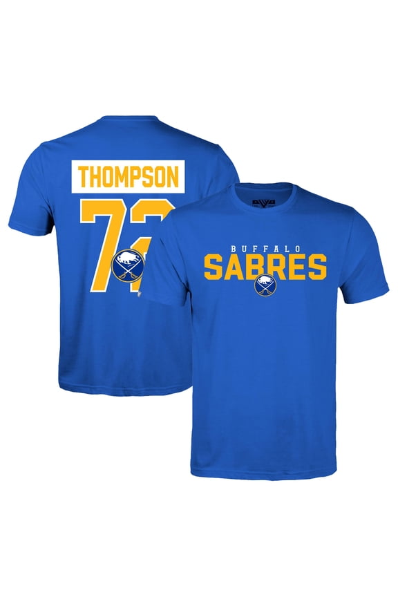 Men's Levelwear Tage Thompson Royal Buffalo Sabres Richmond Name & Number T-Shirt