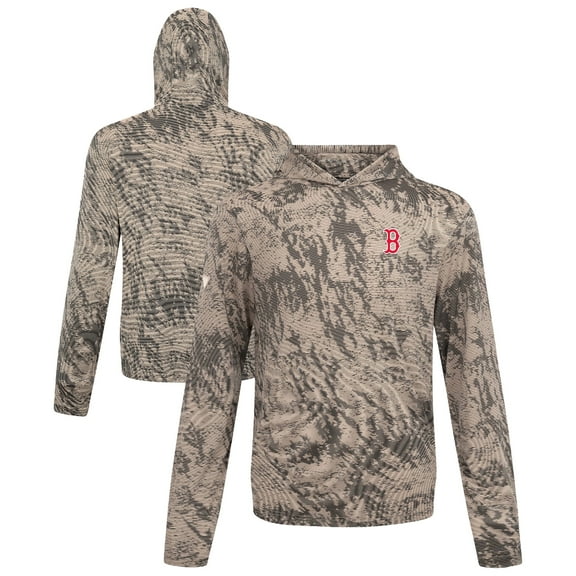 Men's-Levelwear Tan Boston Red Sox Insignia Lightweight Long Sleeve Hooded T-Shirt