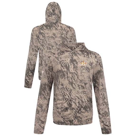 Men's-Levelwear Tan Houston Astros Insignia Lightweight Long Sleeve Hooded T-Shirt