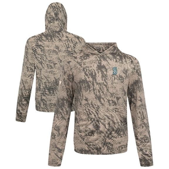 Men's-Levelwear Tan Seattle Mariners Insignia Lightweight Long Sleeve Hooded T-Shirt