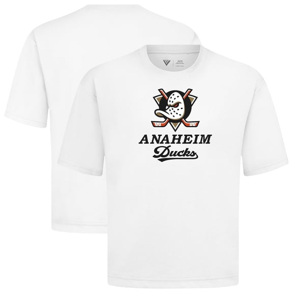 Men's Levelwear  White Anaheim Ducks Team Surge Luxe Signature Knit T-Shirt
