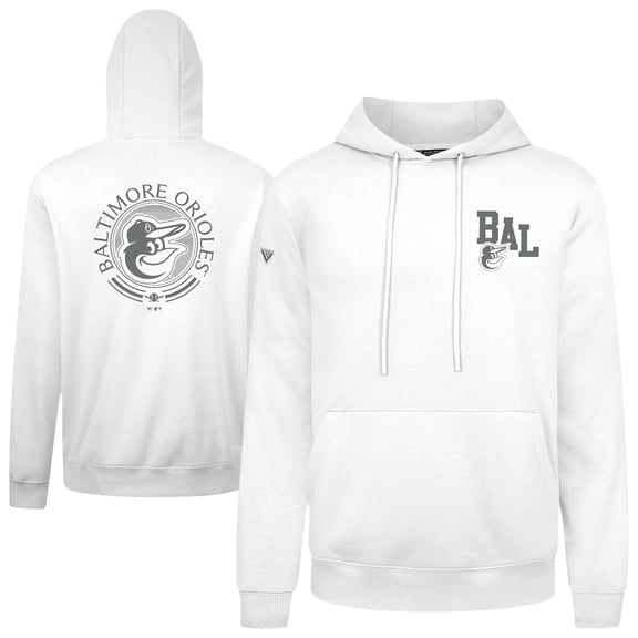 Men's Levelwear White Baltimore Orioles Podium Grain Hoodie
