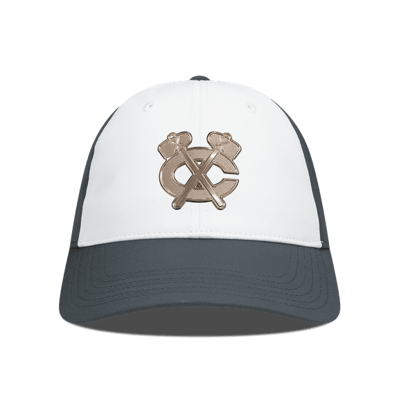 Men's Levelwear White/Charcoal Chicago Blackhawks Endure Copper Insignia Adjustable Hat