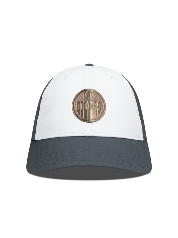 Men's Levelwear White/Charcoal Edmonton Oilers Endure Copper Insignia Adjustable Hat