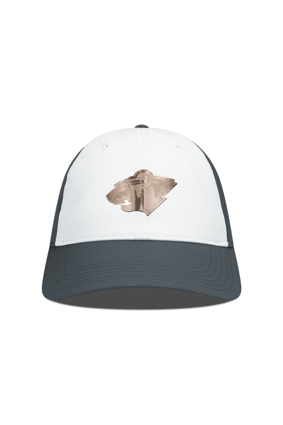 Men's Levelwear White/Charcoal Minnesota Wild Endure Copper Insignia Adjustable Hat