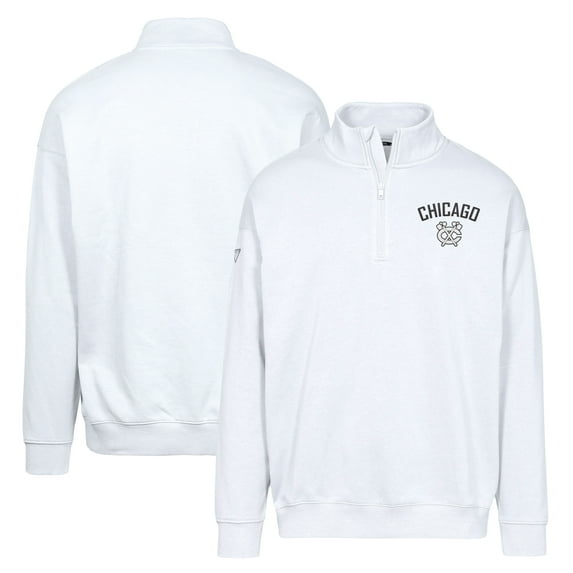 Men's Levelwear White Chicago Blackhawks Murray City Capsule Quarter-Zip Sweatshirt