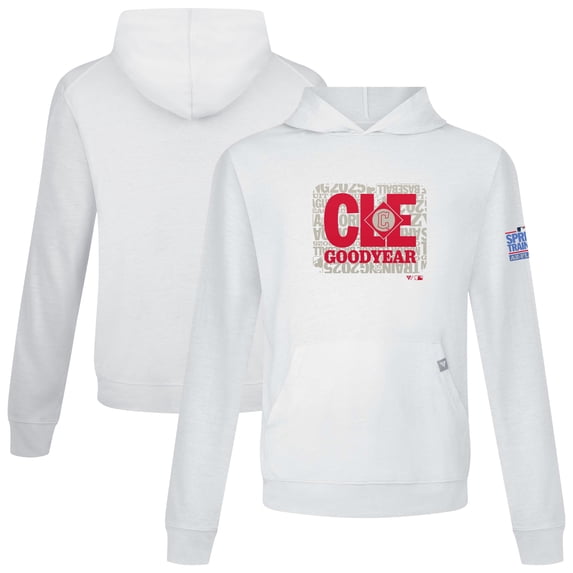 Men's Levelwear White Cleveland Guardians 2025 Spring Training Relay Pullover Hoodie