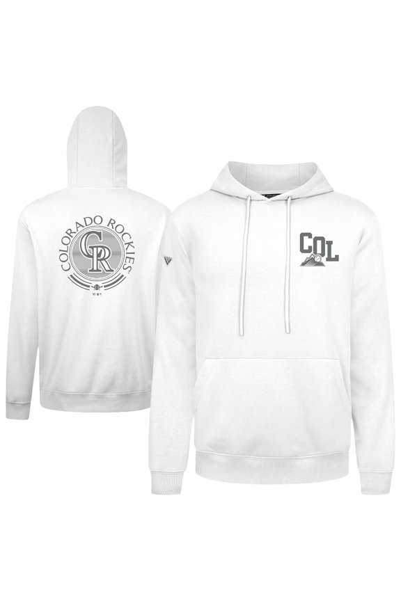 Men's Levelwear White Colorado Rockies Podium Valiant Hoodie