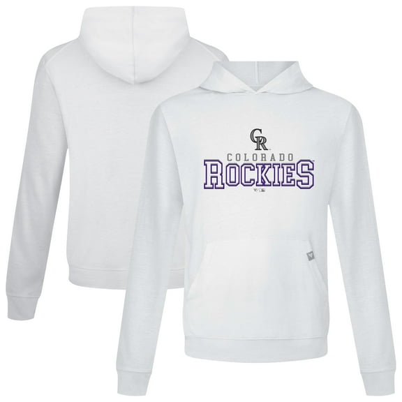 Men's Levelwear White Colorado Rockies Relay Journey Pullover Hoodie
