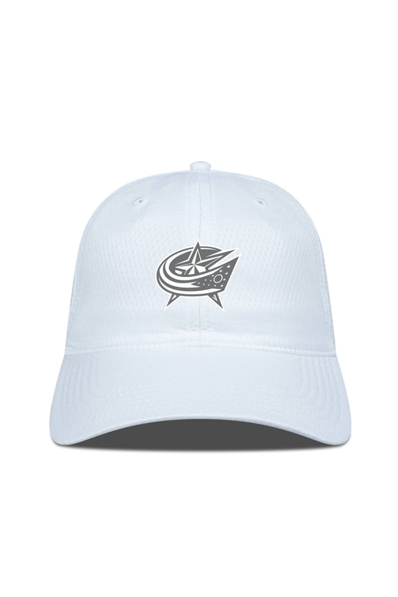 Men's Levelwear White Columbus Blue Jackets Matrix Slate & Snow Unstructured Adjustable Hat