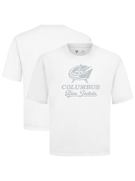 Men's Levelwear White Columbus Blue Jackets Shadow Surge Luxe Signature Knit T-Shirt
