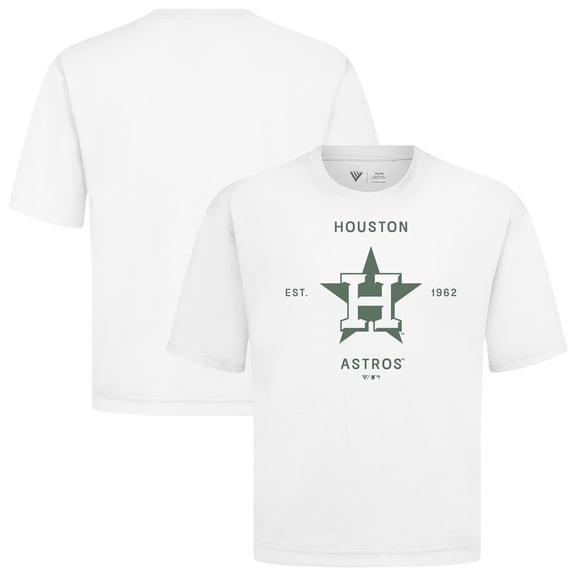 Men's Levelwear White Houston Astros Crossway Oversized Luxe Signature Knit T-Shirt